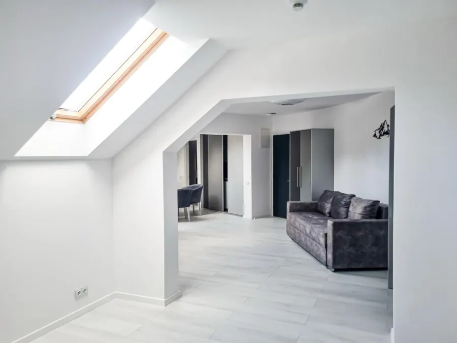 Apartamentul de la mansardă, zona de zi